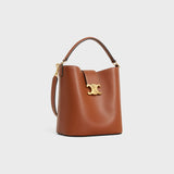 MEDIUM BUCKET LOUISE IN SMOOTH CALFSKIN TAN