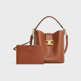 MEDIUM BUCKET LOUISE IN SMOOTH CALFSKIN TAN