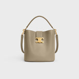 MEDIUM BUCKET LOUISE IN SMOOTH CALFSKIN Modern Taupe