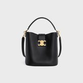 MEDIUM BUCKET LOUISE IN SMOOTH CALFSKIN BLACK