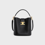 MEDIUM BUCKET LOUISE IN SMOOTH CALFSKIN BLACK