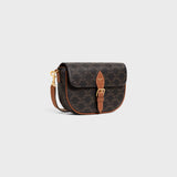 FOLCO SHOULDER BAG IN Triomphe Canvas and Calfskin