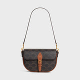 FOLCO SHOULDER BAG IN Triomphe Canvas and Calfskin