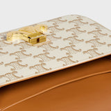 SHOULDER BAG CLAUDE IN Triomphe canvas and calfskin WHITE
