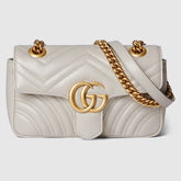 GG Marmont small shoulder bag light grey leather