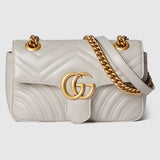 GG Marmont small shoulder bag light grey leather