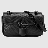 GG Marmont small shoulder bag black leather