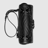 GG Marmont small shoulder bag black leather