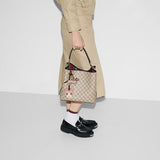 GG Emblem medium bucket bag and Black Large