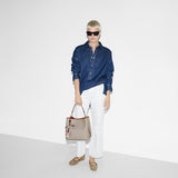 GG Emblem medium bucket bag and brown Large