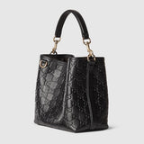 GG Emblem small bucket bag Black GG leather