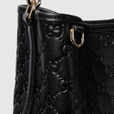 GG Emblem small bucket bag Black GG leather