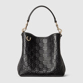 GG Emblem small bucket bag Black GG leather