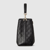 GG Emblem small bucket bag Black GG leather