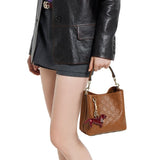 GG Emblem small bucket bag brown GG leather