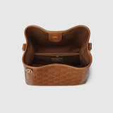 GG Emblem small bucket bag brown GG leather
