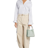 GG Emblem small bucket bag green