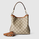 GG Emblem small bucket bag and brown GG fabric