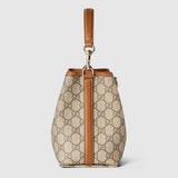 GG Emblem small bucket bag and brown GG fabric
