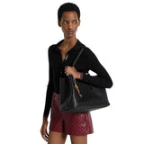 GG Emblem large tote bag Black full-grain leather