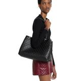 GG Emblem large tote bag Black full-grain leather