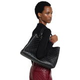 GG Emblem large tote bag Black full-grain leather