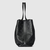 GG Emblem large tote bag Black full-grain leather