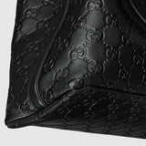 GG Emblem large tote bag Black full-grain leather
