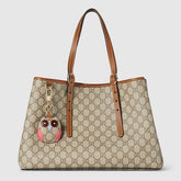 GG Emblem large tote bag and brown GG fabric