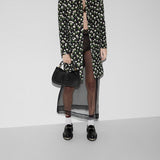 Blondie medium top handle bagblack smooth leather