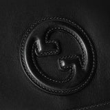 Blondie medium top handle bagblack smooth leather