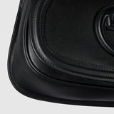 Blondie medium top handle bagblack smooth leather