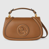 Blondie medium top handle bag brown leather