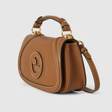 Blondie medium top handle bag brown leather