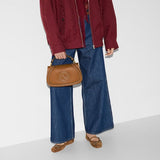 Blondie medium top handle bag brown leather