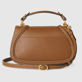 Blondie medium top handle bag brown leather