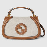 Blondie medium top handle bag beige canvas