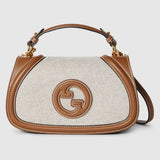 Blondie medium top handle bag beige canvas