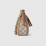 GG Emblem small shoulder bag and dark brown fabric