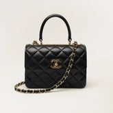 Mini Flap Bag with Top Handle Black