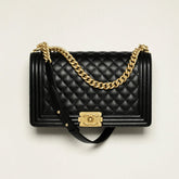 Large BOY CHANEL Handbag Black