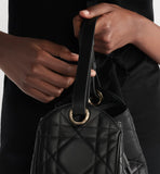 Medium D-Motion Bag Black Macrocannage Lambskin