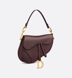 Saddle Bag with Strap Plum Grained Calfskin
