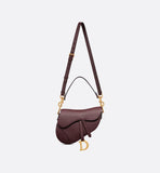 Saddle Bag with Strap Plum Grained Calfskin