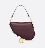 Saddle Bag with Strap Plum Grained Calfskin