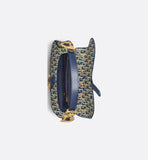 Blue Oblique Chambray Saddle Bag with Strap