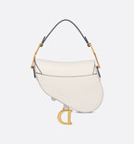 Mini Saddle Bag with Strap Latte Grained Calfskin