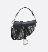 Mini Saddle Bag with Strap Blue Oblique Jacquard