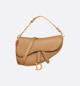Small Saddle Multicarry Bag with Strap Light Gold-Tone