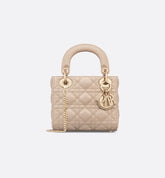 Mini Lady Bag Powder Beige Cannage Lambskin